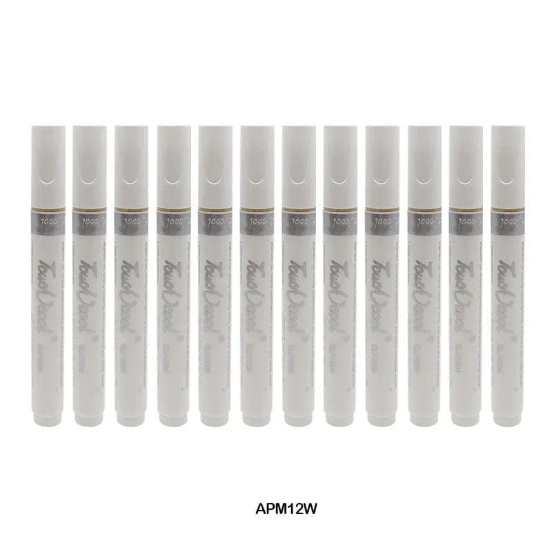 MG Traders 1 Marker Acrylic Paint Marker 12Pc White Color Touch Cool (Apm12W)