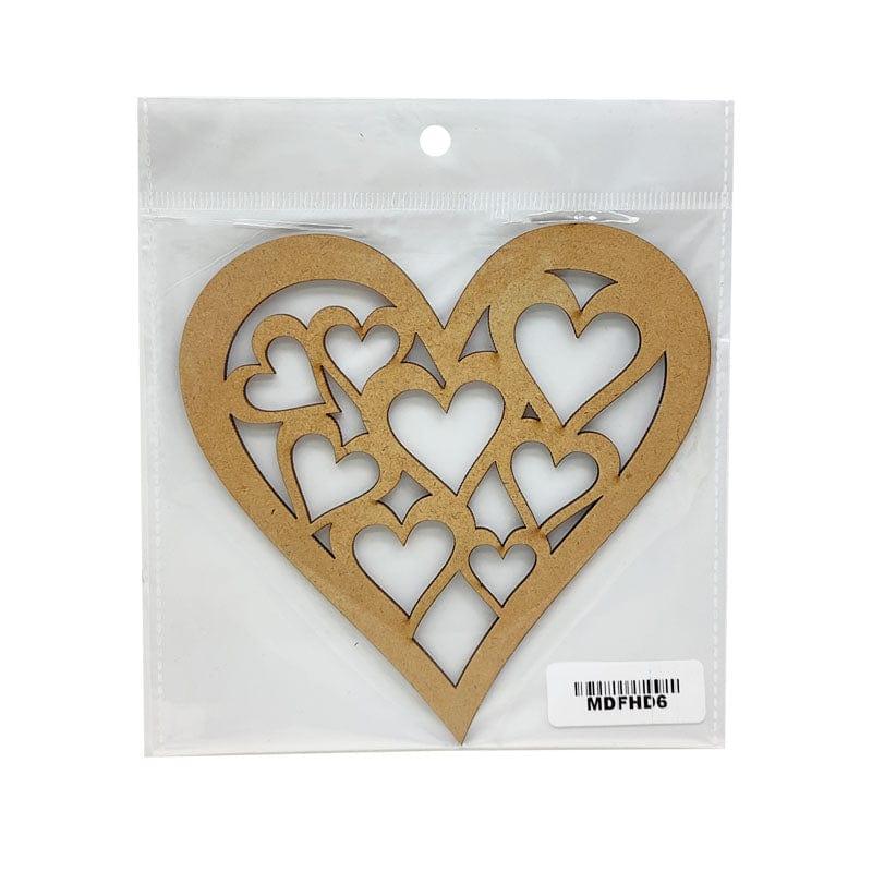 MG Traders 1 MDF Mdf Cutout Heart Design 5 Inch (Mdfhd6)