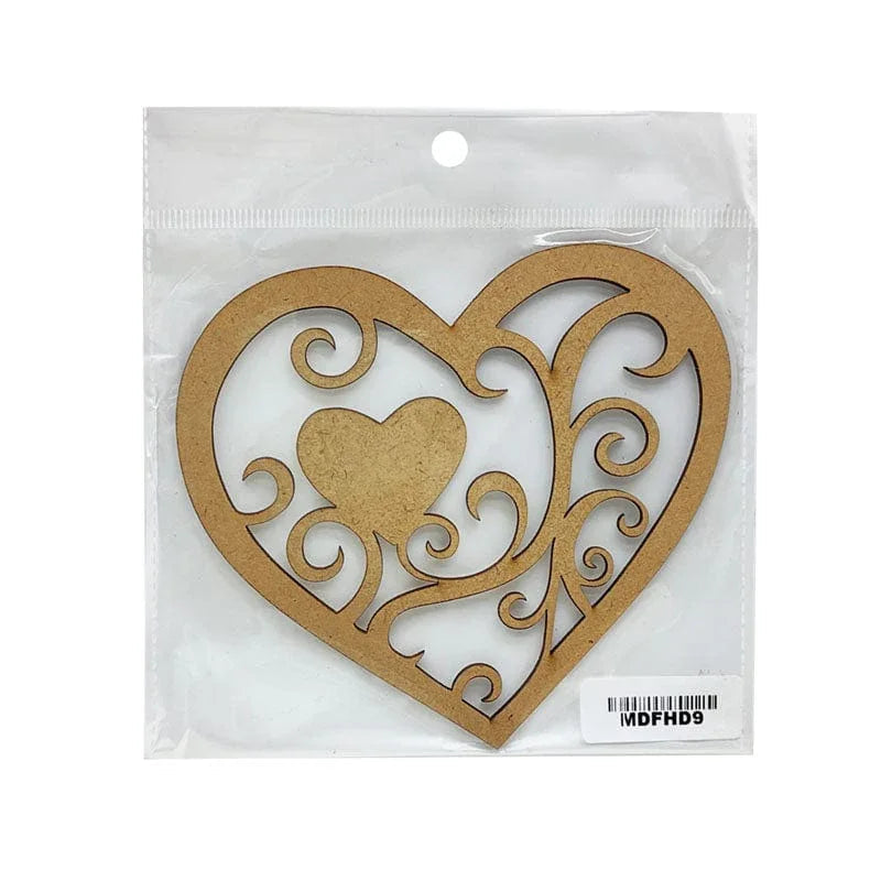 MG Traders MDF & wooden Crafts Mdf Cutout Heart Design 5 Inch (Mdfhd9)