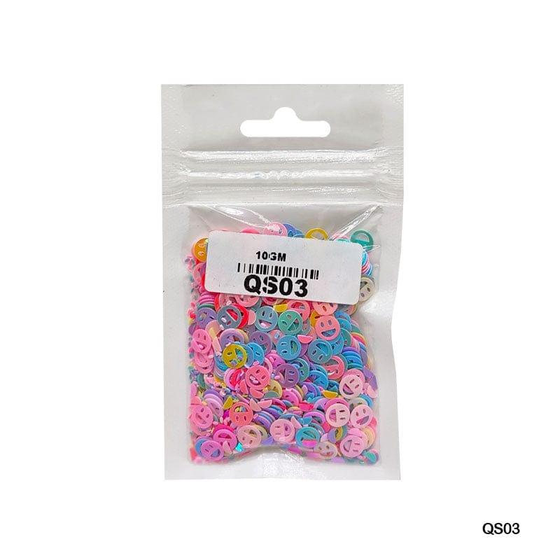 MG Traders Sequin Qs03 Multi Smile 6Mm Sequins