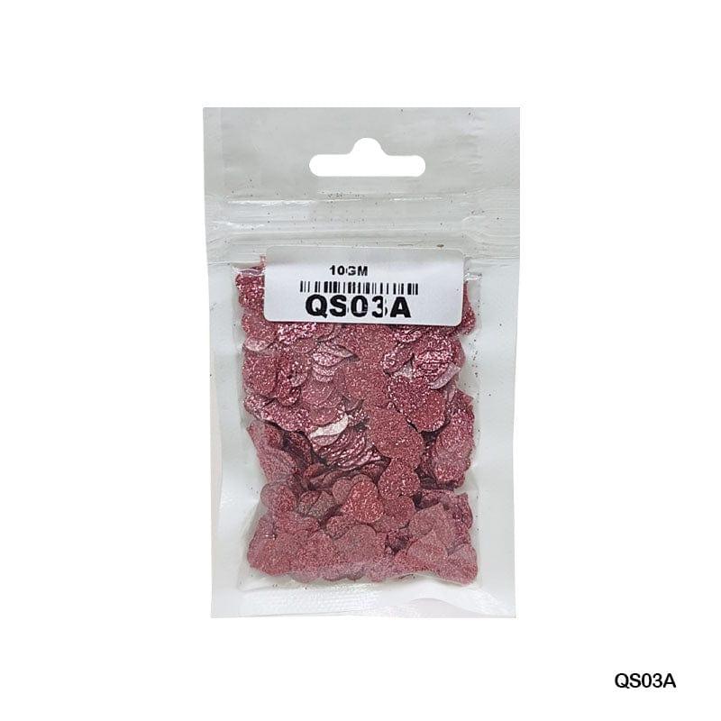 MG Traders 1 Sequin Qs03A Heart Glitter 7Mm 10Gm Sequince
