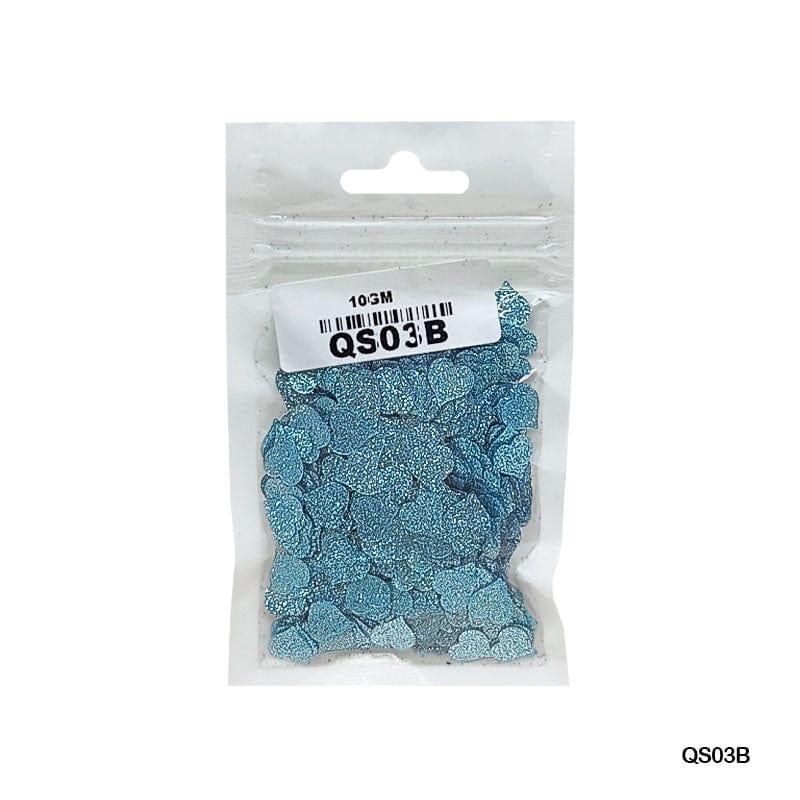 MG Traders 1 Sequin Qs03B Heart Glitter 7Mm 10Gm Sequince