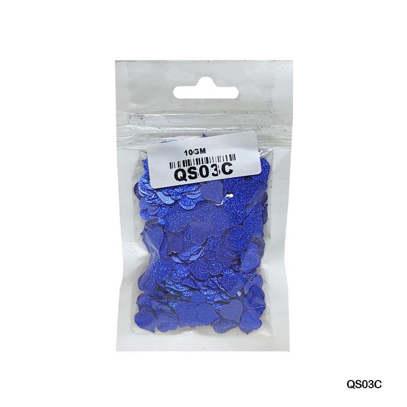 MG Traders 1 Sequin Qs03C Heart Glitter 7Mm 10Gm Sequince