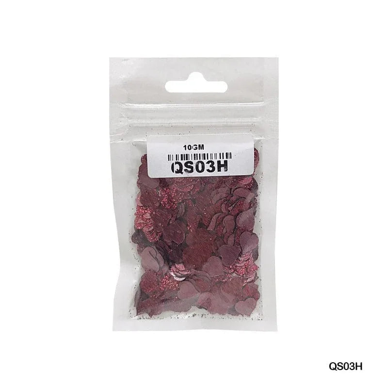 MG Traders Sequin Qs03H Heart Glitter 7Mm 10Gm Sequince