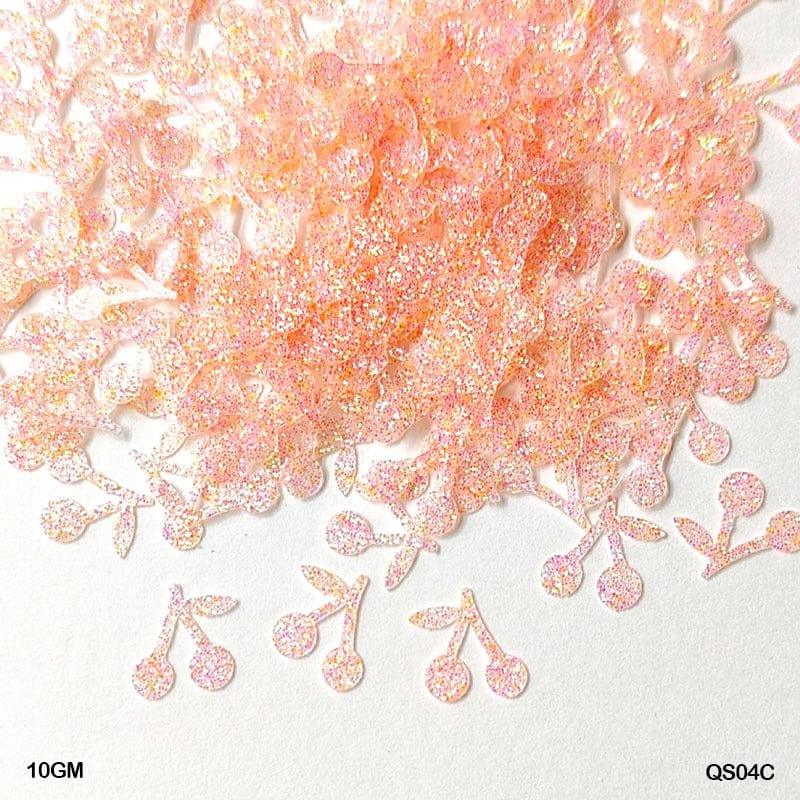 MG Traders 1 Sequin Qs04C Cherry Glitter 9Mm 10Gm Sequins