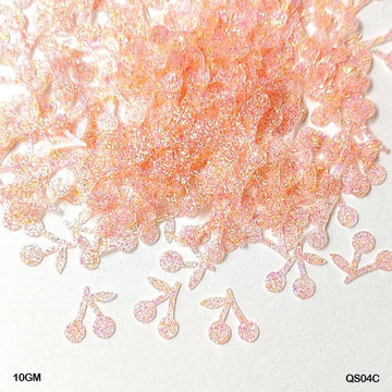 MG Traders 1 Sequin Qs04C Cherry Glitter 9Mm 10Gm Sequins