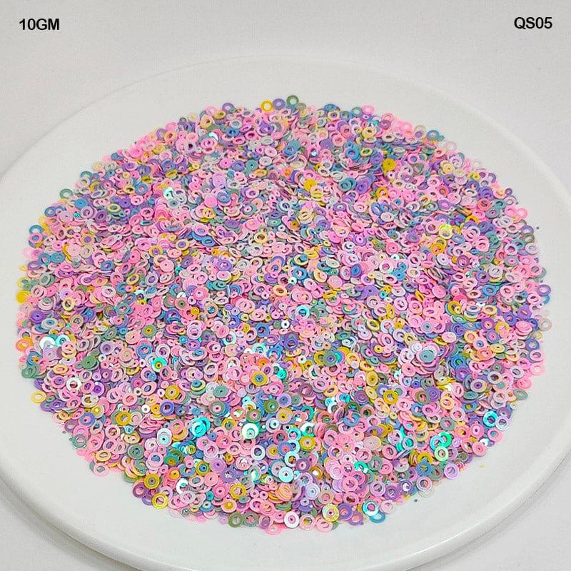 MG Traders 1 Sequin Qs05 Multi Ring 3-5Mm 10Gm Sequins
