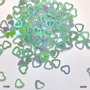 MG Traders 1 Sequin Qs09I Heart H 6Mm Sea Green2 10Gm Sequins