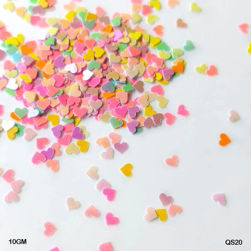 MG Traders 1 Sequin Qs20 Multi Heart 5Mm 10Gm Sequins