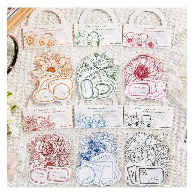 MG Traders 1 Stickers Mhd003 Blooming Flower Sticker 76*80Mm 40Pc