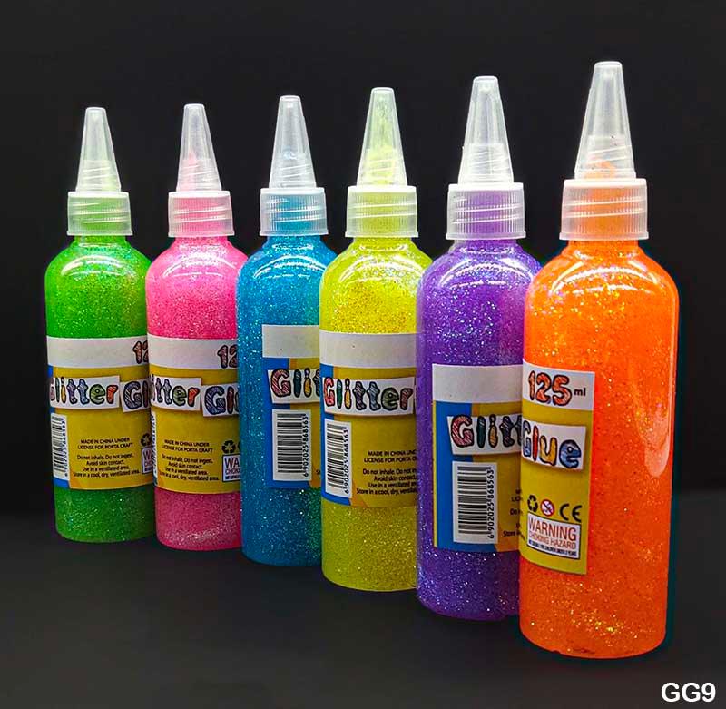 MG Traders Art & Craft Glitter Glue Bright 6 Colour 120Ml (Gg9)