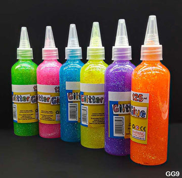 MG Traders Art & Craft Glitter Glue Bright 6 Colour 120Ml (Gg9)