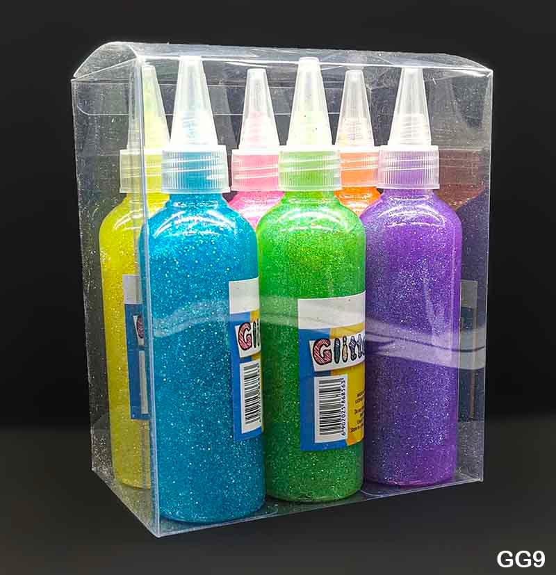 MG Traders Art & Craft Glitter Glue Bright 6 Colour 120Ml (Gg9)