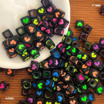 MG Traders Beads Cbpa298 Craft Beads Plastic 7*7Mm 500Gm A298