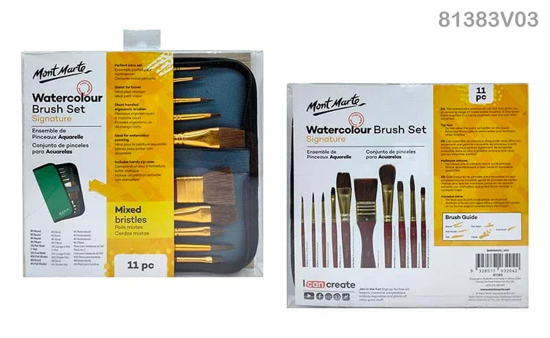 MG Traders Brush Mont Marte Water Colour Brush Set 11Pcs