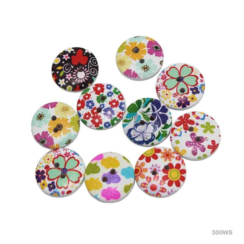 MG Traders Button Button White Printed Small 15Mm 500Gm (500Ws)