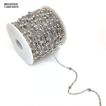 MG Traders Chains & Hooks Chain 0.6Mm Silver 50Mtr (Mg3025S)