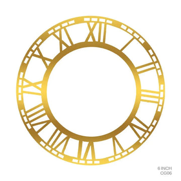 MG Traders Clock Making Material Clock Acrylic Golden 06" Roman (Cg06)