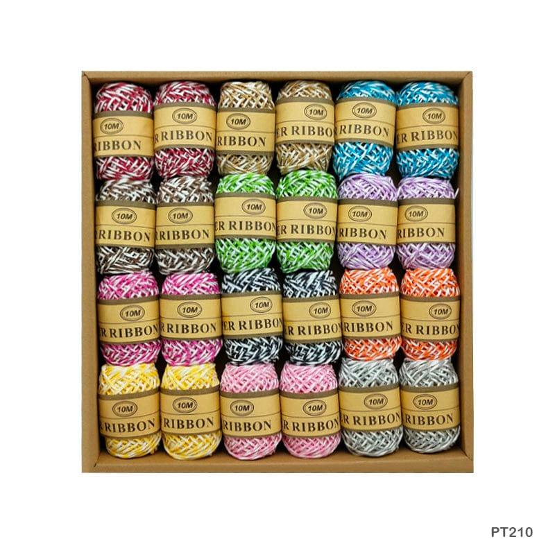 MG Traders Craft Threads & Pearl Lace Paper Thread 2Tone 10Mtr (24Pcs/Box)(Pt210)