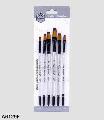 MG Traders Drawing Materials A6129F 6Pc Paint Brush White Handle