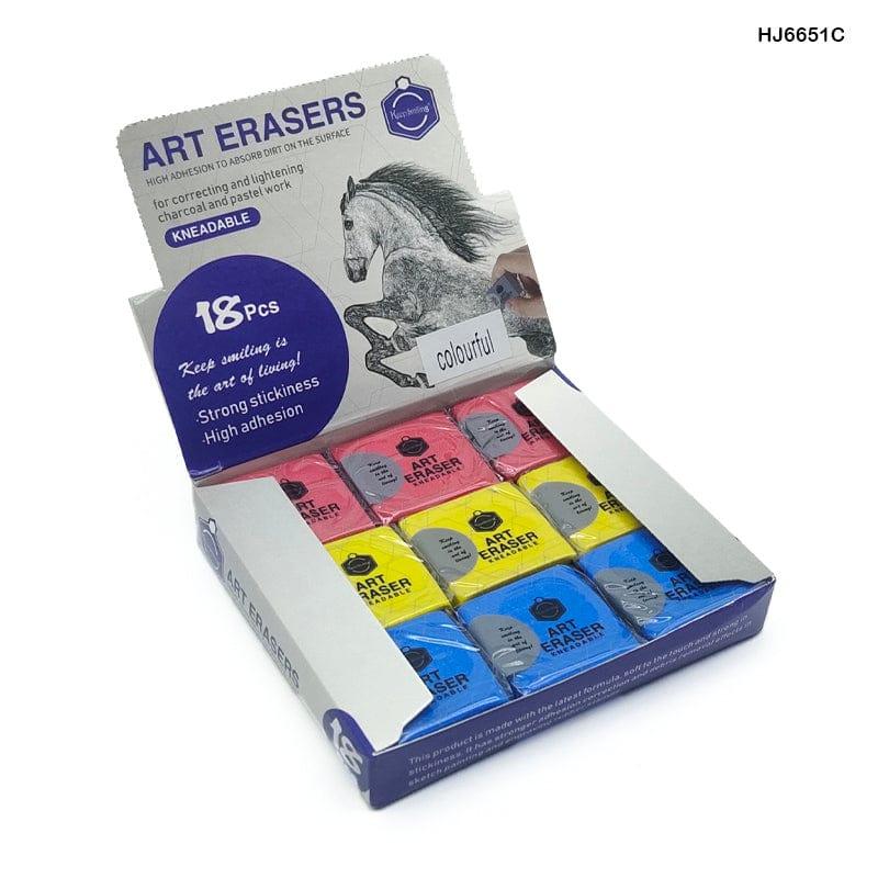 MG Traders Eraser Hj6651C Art Eraser Kneadable Multi Color 18Pcs