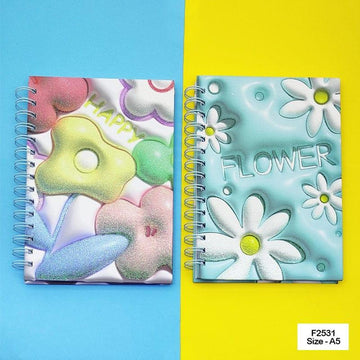 MG Traders Fancy Diary F2531 Printed Spiral Diary 15X21Cm