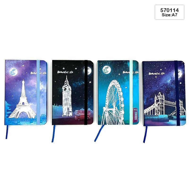 MG Traders Fancy Diary Starry cities mini Diary A7- ( 11X7.5Cm) pack of 1