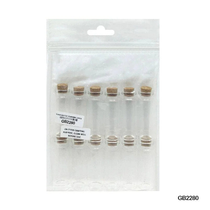 MG Traders Glass Messages Bottle Message Glass Bottle (Gb2280) 22X80Mm Cc 12Pcs
