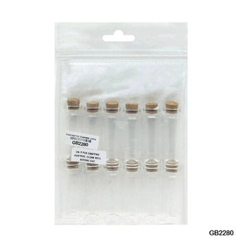 MG Traders Glass Messages Bottle Message Glass Bottle (Gb2280) 22X80Mm Cc 12Pcs