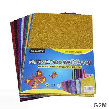 MG Traders Glitter Paper & Foam Sheet Glitter Foam Sheet (G2M) Sticker A4 Multi 10Pc