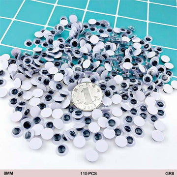 MG Traders Googly Eye Googly Eye Sp Round 8Mm (115 Pcs) (Gr8)