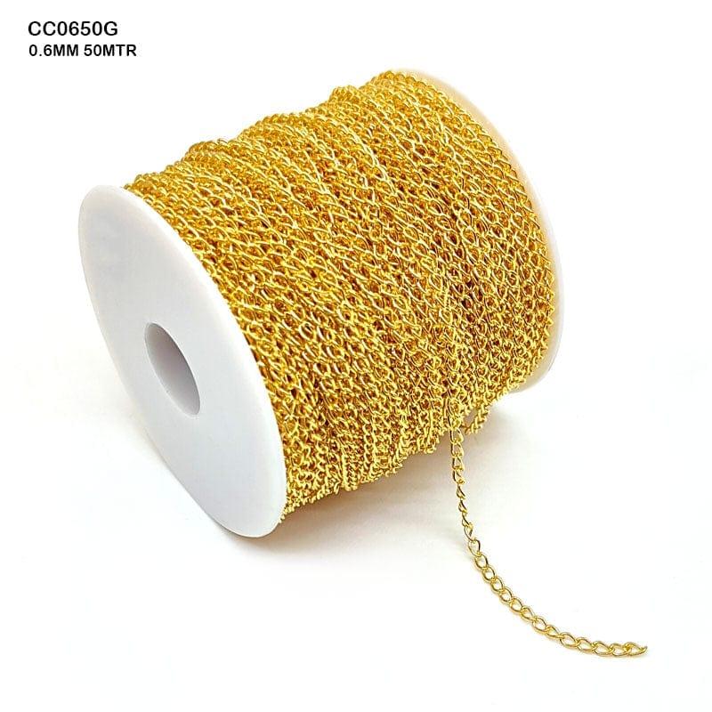 MG Traders Jewellery Cc0650G Chain 0.6Mm Gold 50Mtr