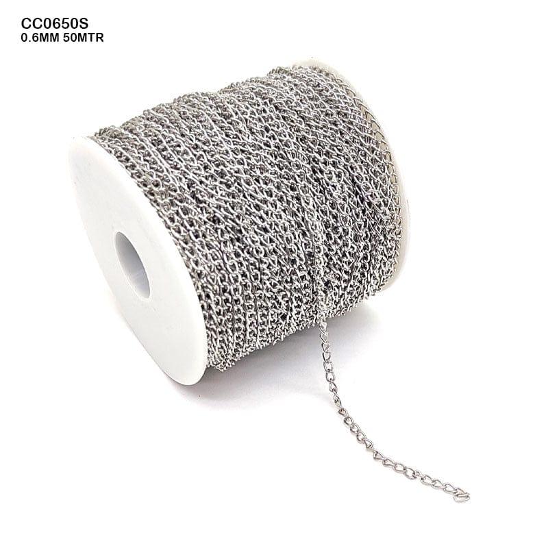 MG Traders Jewellery Cc0650S Chain 0.6Mm Silver 50Mtr