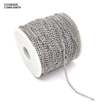 MG Traders Jewellery Cc0650S Chain 0.6Mm Silver 50Mtr