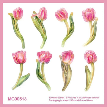 MG Traders Journaling stickers Mg00513 Paper Card Flower Cutout 24Pc