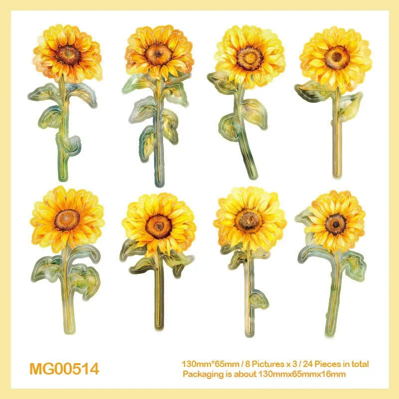 MG Traders Journaling stickers Mg00514 Paper Card Flower Cutout 24Pc