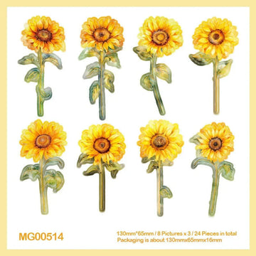 MG Traders Journaling stickers Mg00514 Paper Card Flower Cutout 24Pc