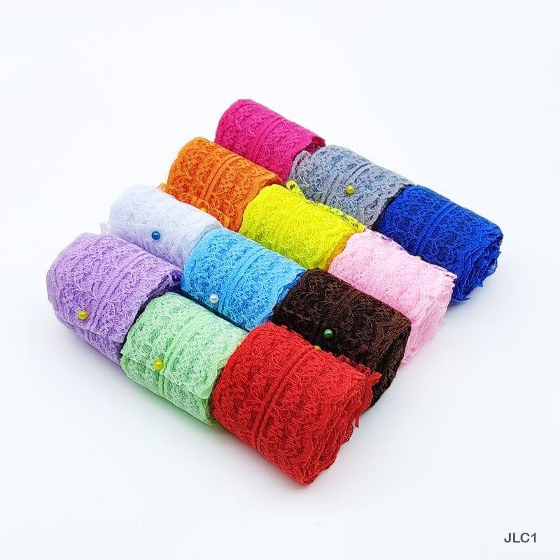 MG Traders Jute Jlc1 Jute Lace Colored (12Pc) 2Mtr