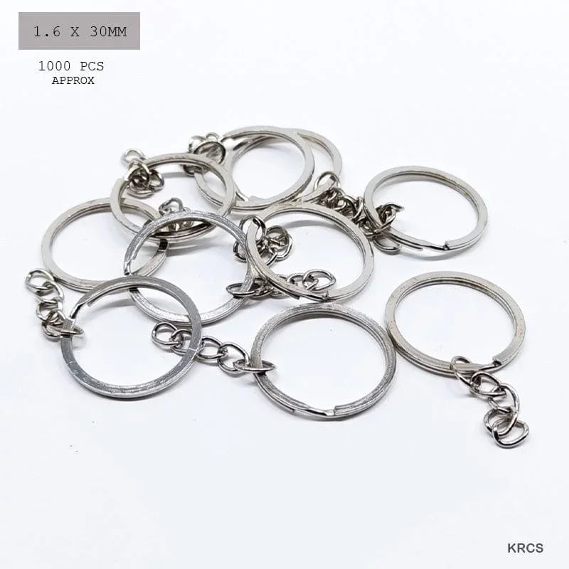 MG Traders Key Chain Krcs Key Ring With Chain 1000Pc Silver 1.6X30Mm