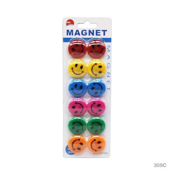MG Traders Magnet Sheet & Buttons 30Mm Smile Magnet Color 12Pcs (30Sc)