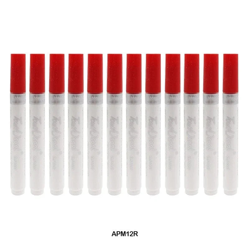 MG Traders Marker Acrylic Paint Marker 12Pc Red Color Touch Cool (Apm12R)