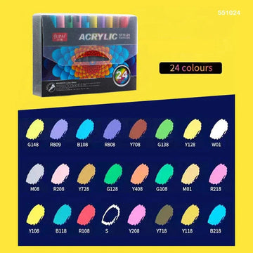 MG Traders Marker Acrylic Paint Marker 24 Color 4Mm (551024)