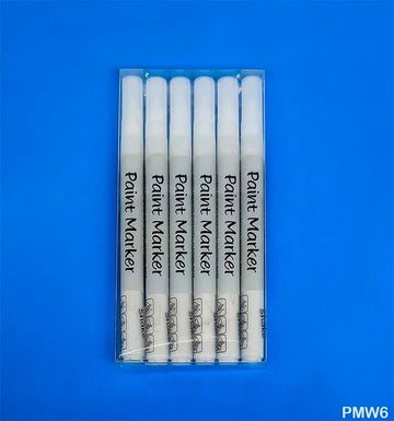 MG Traders Marker Paint Marker White 6Pcs (Pmw6)