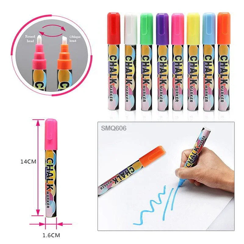 MG Traders Marker Smq-606 Chalk Marker 8 Colors