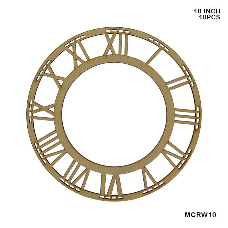 MG Traders MDF Mdf Cutout Roman Watch Round 10Pcs 10 Inch (Mcrw10)