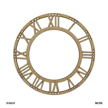 MG Traders MDF & wooden Crafts Mdf Cutout Roman Watch Round 1Pc 8 Inch