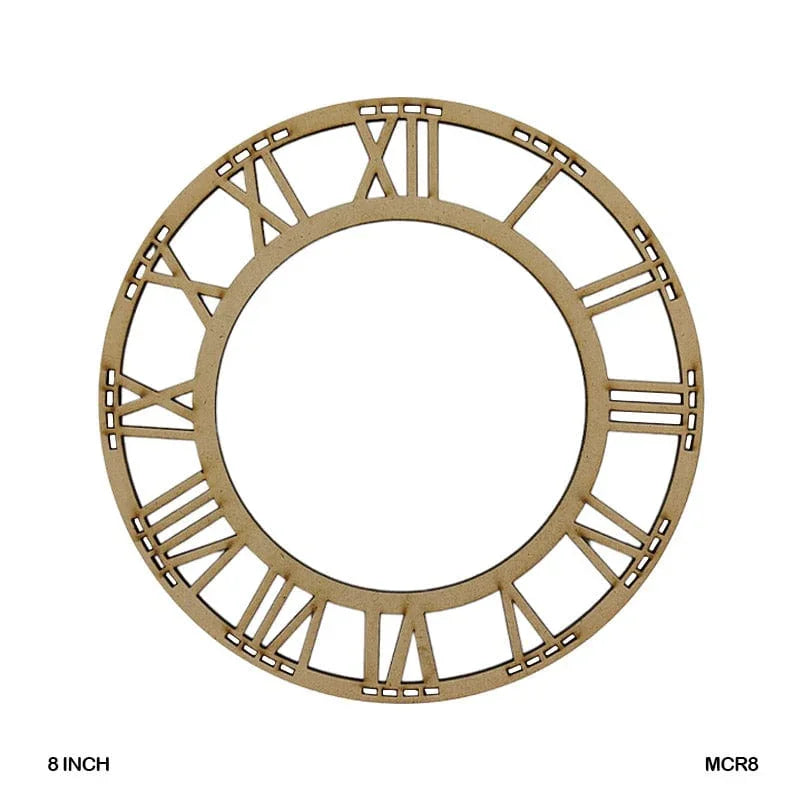 MG Traders MDF & wooden Crafts Mdf Cutout Roman Watch Round 1Pc 8 Inch