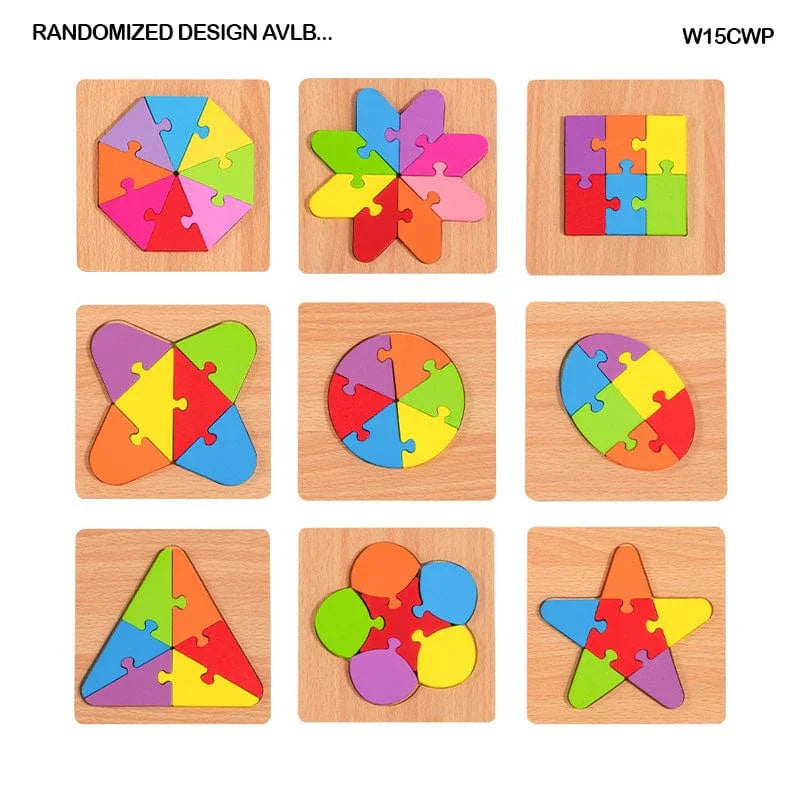 MG Traders MDF & wooden Crafts Wt 15X15Cm Colorful Wooden Block Puzzle (W15Cwp)