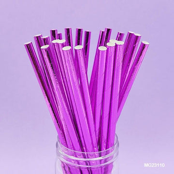 MG Traders Pack Balloon & Party Products Paper Straw Foiled Opec 25Pcs (Mg231-10)  (Contain 1 Unit)