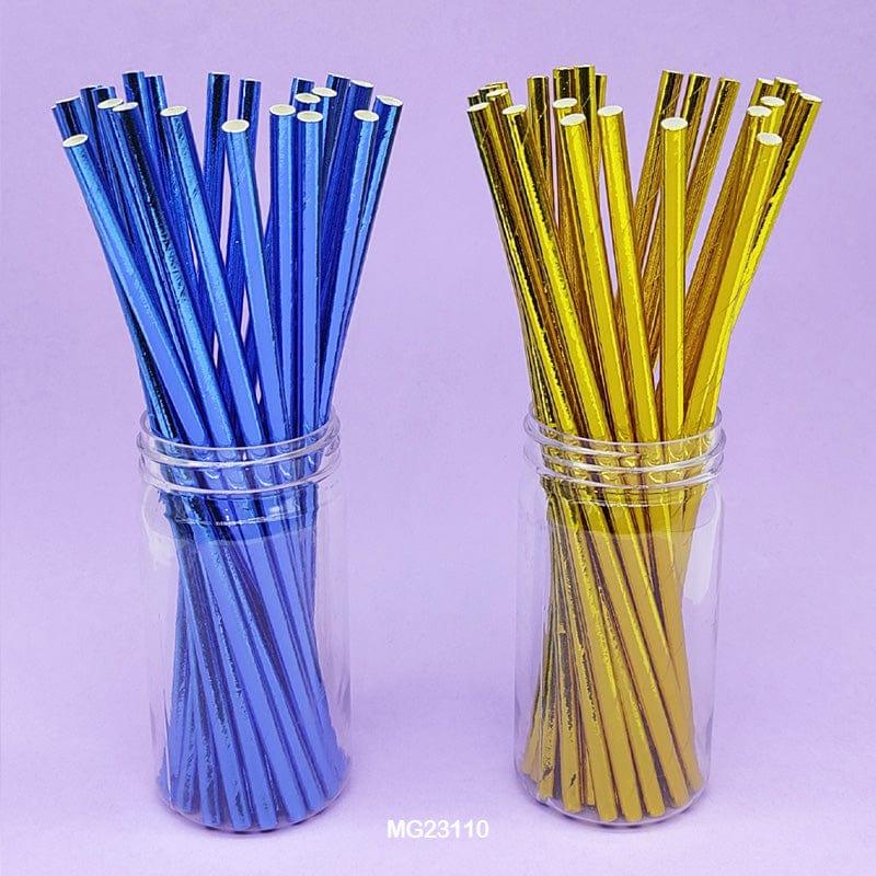 MG Traders Pack Balloon & Party Products Paper Straw Foiled Opec 25Pcs (Mg231-10)  (Contain 1 Unit)
